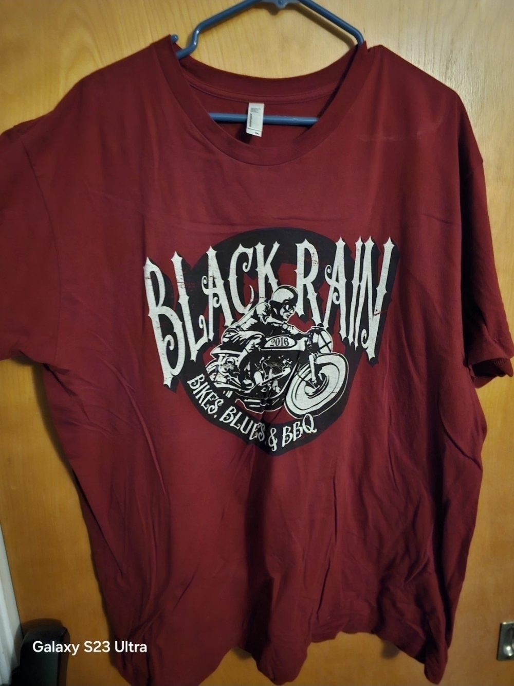 Black Rainn Men's Maroon Motorcycle Graphic Tee